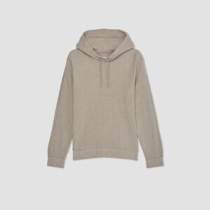 Everlane Waffle Knit Hoodie in Heathered Oatmeal Size Small